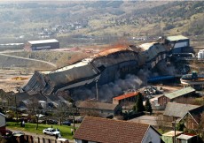 Demolition of the Pickle Line, Ebbw Vale, March 2004. Image courtesy of Ebbw Vale Demolition Team